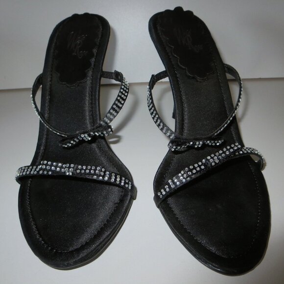 Evening dinner ladies heels shoes slides Wild Rose velvet slide heels 4", size 8 - Picture 2 of 8